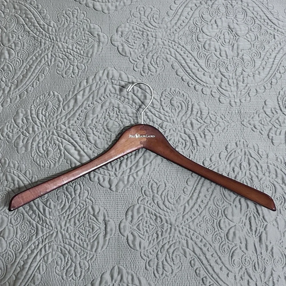 Polo Ralph Lauren Curved Hardwood Beechwood Blazer Coat Hanger Stained